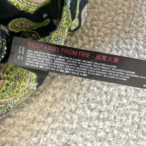 Free People Intimately Bodysuit Sundown Paisley Long Sleeve Green Blue Oversized - Picture 8 of 14